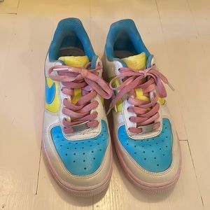 Hand-painted Nike Air Force Ones, size 6.5